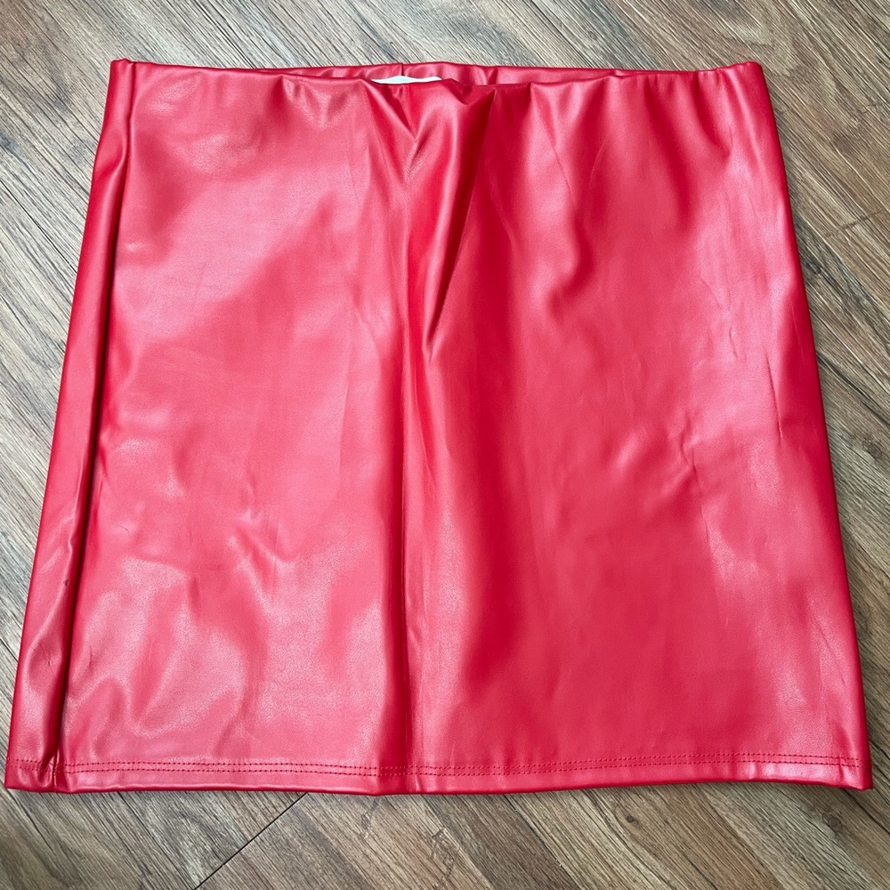 Faux leather skirt